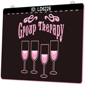 LD6226 Group Therapy Wine 3D Engraving LED Light Sign Whole Retail324A