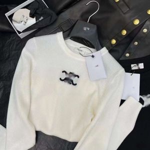 セリンヌのセーターデザイナーファッション女性の勝利のアーチ黒と白のベースニットセーターファッショナブルで汎用性のあるミニマリストクラシックニットセーター