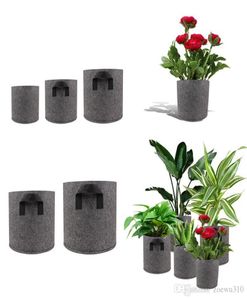 1235710 Gallon Plant Grow Bags NonWoven Aeration Fabric Pots Pouch Root Container Breathable Degradable SelfAbsorbent Pots 8997652