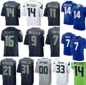 Camisa de futebol Seattle''seahawks''custom Homens Mulheres Juventude Steve Largent Geno Kenneth Walker III Zach Charbonnet DK Metcalf Jaxon Smith