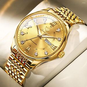 Wristwatches Men's Fully Automatic Mechanical Watch High-end Luxury Diamond-encrusted Couple Golden Watches