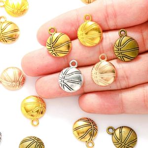 チャーム20pcs 5色のバスケットボールチャームネックレスブレスレットペンダントdiyジュエリーメイキングアクセサリー