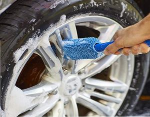 Portable Microfiber Tire Rim Brush Car Wheel Cleaning Cleaning Tool with Plastic Handle3933656