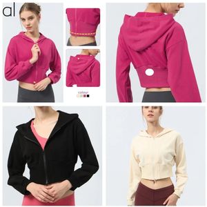 AL-0038 Kvinnor Casual Zipper Yoga Coat Short Design Fitness Wear Jacket Female Sports Coat