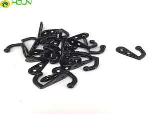 30PCS Black Metal small hooks Decorative wall cabinet hooks Door hanger for clothes hat Key Bag with Screws5432560