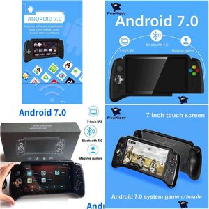 Portabla spelspelare Powkiddy Ny produkt x17 Android Handhållen 7-tums stor-SN PSP-konsol DC/ONS/NGPMD Arcade H220426 Drop Delivery othba