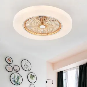 Modern Minimalist LED Aydınlatma Uzaktan Kumanda Döküm Fanı Işık Yatak Odası Oturma Odası Dekor 58cm Pembe Mavi Akrilik Metal Lamba