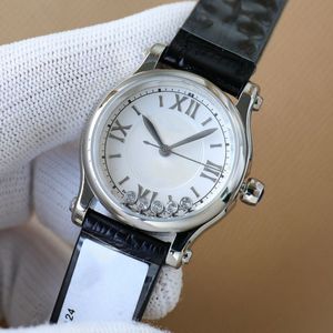 Relógio de designer relógio feminino de aço inoxidável movimento de quartzo pulseira de couro 36mm relógio de moda feminina