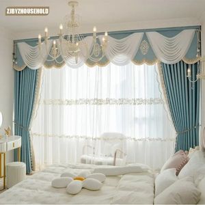 リビングルームの寝室の窓240109のためのカスタムハイプレシジョンファブリックアンチナギングフランスの光の豪華なカーテン