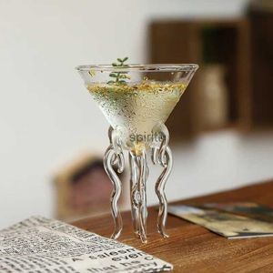 Vinglas med kreativ cocktail kopp manet formar vinglas martini cup bläckfisk bägge bar dricka set glas kopp champagne tequila glas yq240109