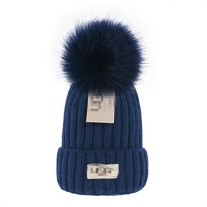 Designer Winter Cap Sticked Beanie Woolen Hat Män kvinnor Chunky Stick Thick Warm Pom Beanies Hats Female Bonnet Y-6