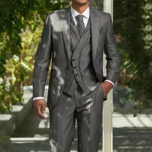 Mais recente design ternos para homens estilo italiano lapela um botão 3 peça formal casual noivo casamento smoking terno masculino fino ajuste 240108