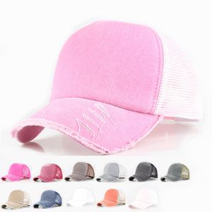 Chapéus de caminhões de gripes de caminhões Baseball Caps de pano de lavagem curvados Chapéus ajustáveis Homens adultos Mulheres de estilo simples Chapéus solares de verão