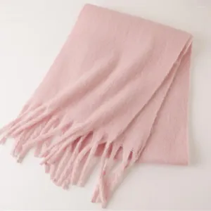 Шарфы Дышащий шарф с кисточками Уютный утолщенный однотонный женский осенне-зимний мягкий теплый широкий шаль с длинной шеей