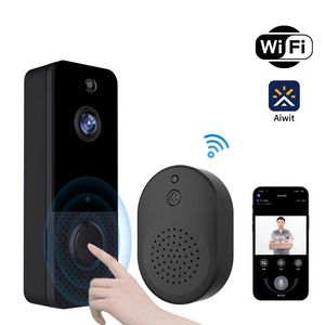Campainha de vídeo wi-fi t8, interfone sem fio, câmera de segurança ip 720p, campainha inteligente, visão noturna, apartamento, casa, ambiente externo, visor