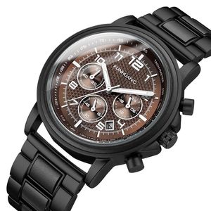 Lyxvarumärke Mens Wood Quartz Wrist Watch Men Sport Waterproof Watch Man Chronograph Träklockor2555