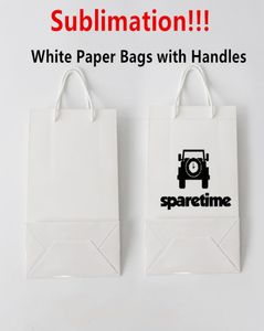 Sublimation white Paper Bags with Handles Bulk White Paper Gift Bags Shopping Bags for Shopping Gift Merchandise Retail Party Bulk7239496