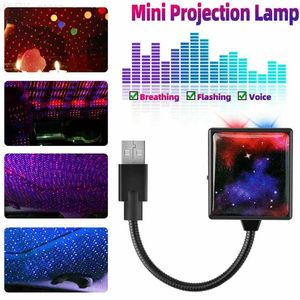 Luzes decorativas USB Car Led Atmosphere Lamp Auto Roof Star Night Light Projetor Decorativo Automotive Interior Light Verde Vermelho Azul Produtos de carroL240109