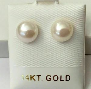 Partihandel AAA AKOYA 10-11mm White Pearl Earrings 14k Gold Limited Time Promotion Fine JewelryJewelry Making 240109