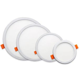 Ultra cienki kwadratowy panel LED Light 6 W 8W 15W 20W Okrągłe okrągłe sufit wpuszczany w dół otwartym otwór Regulowany AC 85-265V 220V LL