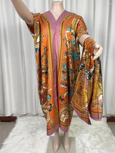 Costume da bagno da donna Africa Caftano estivo con cintura Caftano con stampa geometrica da donna Elegante abito da festa bohémien con sensazione di seta maxi da vacanza
