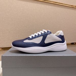 Luxury Designer Casual Runner Sports Shoes America Cup Low Top Sneakers Shoes Men Rubber Sole Tyg Patent Leather Men Wholesale Rabatt Trainer med Box B30