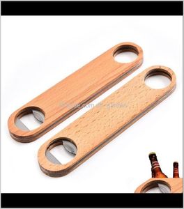 Utensílios de cozinha cozinha jantar casa jardim entrega direta 2021 abridores de madeira personalizados bar lâmina cerveja alça de madeira vintage inoxidável s5554625