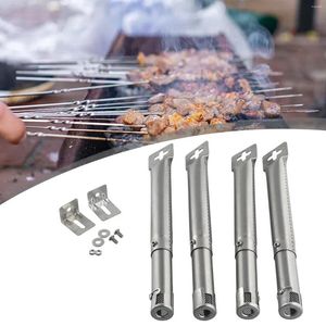 Strumenti Accessorio Bruciatori a tubo Resistente Pratico Barbecue in acciaio inossidabile argento da 25,4 mm Resistente all'aperto