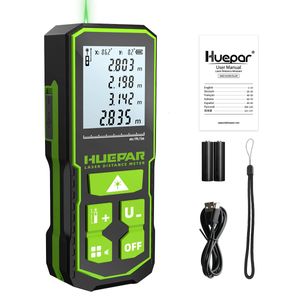 Huepar Laser RangeFinder Digital Distance Meter Mät 60M 100M 120M Trena Tape Range Finder Green Beem 240109