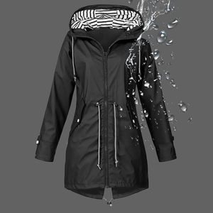 Jackets Camping Rain Jacket Women Waterproof Zipper Rain Jacket Color Ladies Outdoor Mountaineering Hunting Raincoats Plus Size S5xl