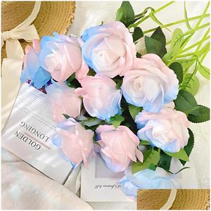 装飾的な花の花輪高品質のシミュレートローズバレンタインデーギフト結婚式イベント装飾POブースバックドロップショップモールWi DH5DM