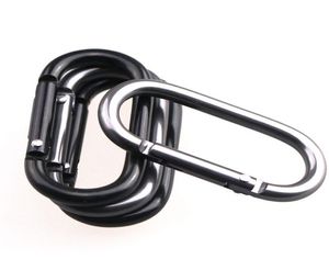 Oval Carabiners Snap Hook Aluminum Alloy 50x25mm in Black and Gray for Water Bottle Keys Agricultural Hook Daily Use1106699