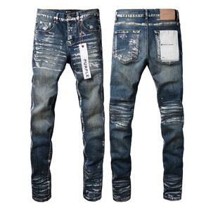 Purple Brand jeans with light dark blue and silver paint distressed 9042-1