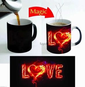 Mugs Love on Fire Mugs Girlfriend Boyfriend Lover Wife Husband Couples Cup Porcelain Coffee Mugen Wedding Engagement Valentines Gifts YQ240109