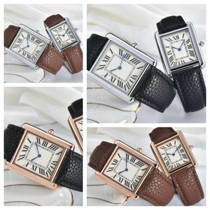 Women Square Square Quartz Watch Adhicle Administ Wome Watch Watch Men and Women Silver Channel Watch Watch Valentine's Gift Luxury Leather Business Clock Clock Clock Watch
