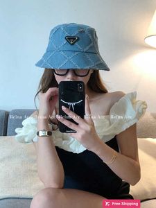 Designer Ball Caps Triangle Elevation Version Fisherman Hat For Women Sunscreen Hat Denim Sun Shading Big Head Surround Display Face Face Tl1V