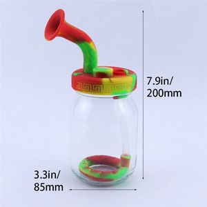 Cam Yağ Brülör Bong Su Kupası Tutamaklı Kalın Pyrex Recycler Kül Altıcı 10mm Erkek Cam Yağ Brülör Boruları 1 PCS LL