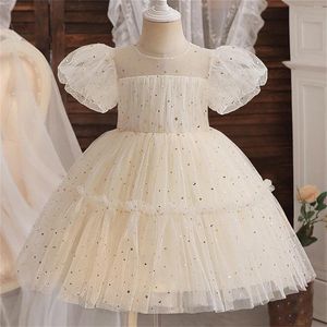 Mädchen Kleider Kinder Luxus Party Formelle Kleidung Kleinkind Kinder Rüschen Pailletten Prinzessin Abend Baby Mädchen Festzug Kleid Hochzeit Tüll