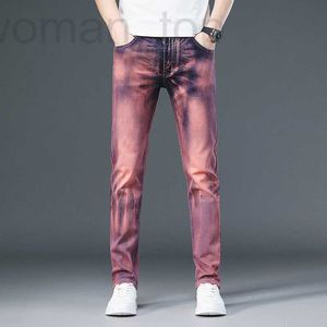 Jeans da uomo firmati tendenza di fascia alta stretch personalizzati jeans tinti in cravatta slim fit piedi 2023 pantaloni casual primavera nuova moda 53TV