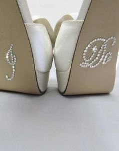 Adesivi per scarpe da sposa in cristallo blu Adesivi per fondo sandalo da sposa fai da te Accessori da sposa Adesivi per scarpe I Do and Me Too Cancella Rhines6606103