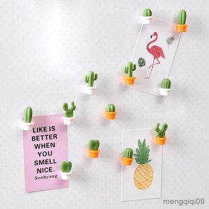 5PCS Fridge Magnets Creative Fridge Magnet Decor Set of 6pcs 3D Cute Cartoon Cactus Message Board Refrigerator Magnet Sticker Gift Home Decoration