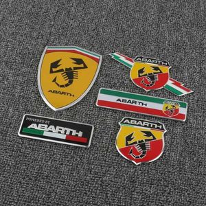 3D Metal Abarth Scorpion Car Styling Badge Emblem Rear Trunk Fender Stickers Decal For Fiat Punto 124 125 500 595 Accessories