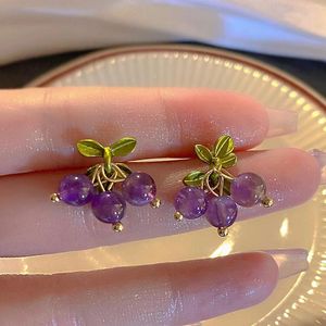 Dangle Earrings Accessories For Women Purple Grape Fruit Statement Earring Wedding Party Korean Jewelry Gift Fashion