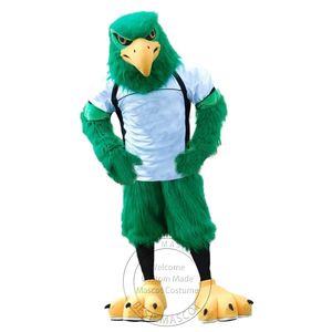 Halloween Hot Sales Sport Green Hawk Mascot Costume for Party Cartoon Posta