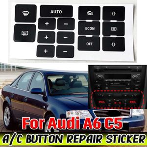 5 set per Audi A6 C5 riscaldatore pulsante di controllo del clima AC riparazione decalcomanie interni sostituire gli accessori