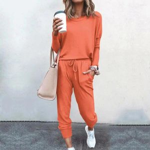 Women's Two Piece Pants Trendy Tracksuit Set Comfy Breathable 5 Colors Casual Pullover Tops Sweatshirt Dress-up