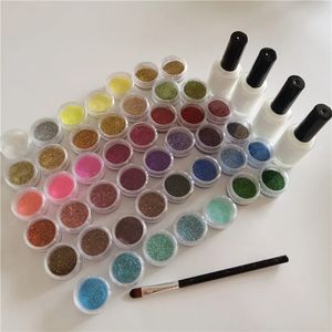 45 Farben Glitzerpulver Shinning 4 Gules Kit für Diy Nail Art Temporäre Tätowierung Kinder Gesicht Körpermalerei Dekorieren Weihnachtswerkzeug 240108