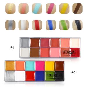 Wyobraźnia farba ciała 12 kolorów kosmetyki twarz malowanie ciała pigment olej makijaż makijaż cosplay cosplay flash tatuaż na korpus kolor 1pcs 240108