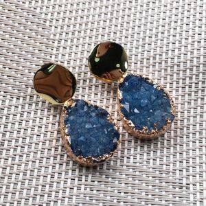 Baumelnde Ohrringe 9 Farben Naturstein Achate Tropfen Trendy Cluster Kristall Handgemacht für Frauen Edlen Schmuck Geschenk Großhandel