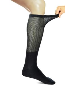 Yomandamor 4 Pairs Mens Over the Calf Compression/Diabetic Dress Socks with Seamless Toe Size 13-15 240104